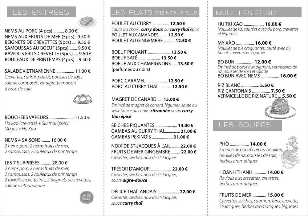 Restaurant Chez Lee DRAGUIGNAN - Menu Image 2