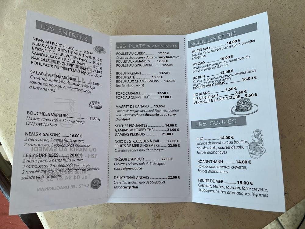 Restaurant Chez Lee DRAGUIGNAN - Menu Image 4